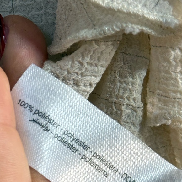 Zara Cream Textured Top Sz XL - Picture 6 of 7